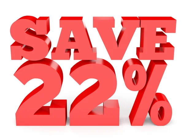 Twenty two percent off. Discount 22 %. — 스톡 사진