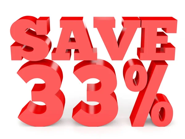 Thirty three percent off. Discount 33 %. — Stockfoto