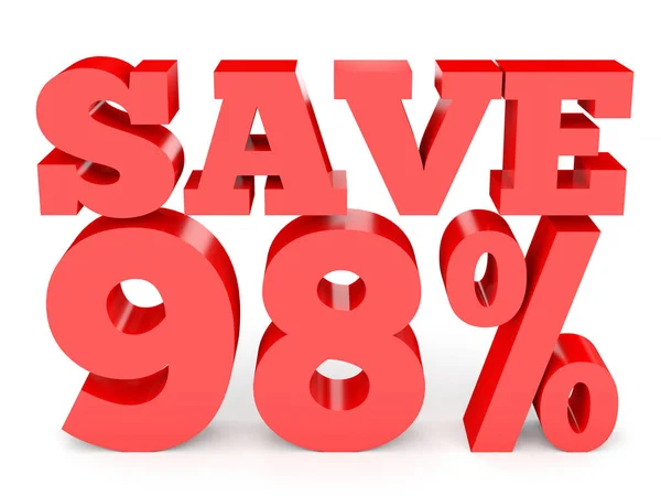 Ninety eight percent off. Discount 98 %. — 图库照片