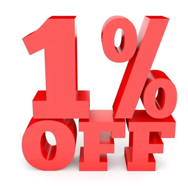 One percent off. Discount 1 %. — Stock Photo, Image