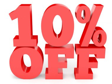 Ten percent off. Discount 10 %.