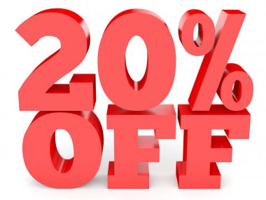 Twenty percent off. Discount 20 %.