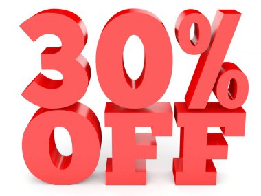 Thirty percent off. Discount 30 %.