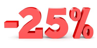 Minus twenty five percent. Discount 25 %.