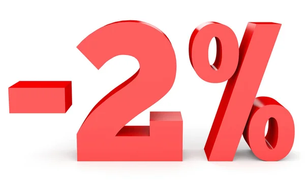 Minus two percent. Discount 2 %. — Zdjęcie stockowe