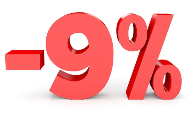 Minus nine percent. Discount 9 %. — Stock Photo, Image