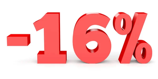 Minus sixteen percent. Discount 16 %. — 图库照片