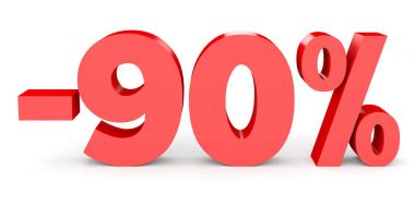 Minus ninety percent. Discount 90 %.