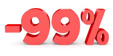 Minus ninety nine percent. Discount 99 %.