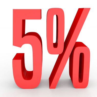 Five percent off. Discount 5 %.