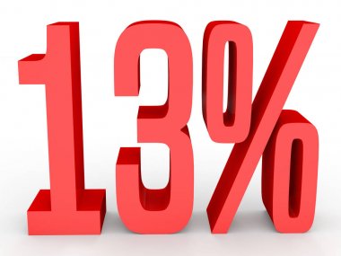 Thirteen percent off. Discount 13 %.