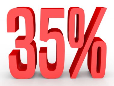 Thirty five percent off. Discount 35 %.