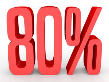 Eighty percent off. Discount 80 %.