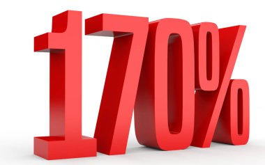 Yüz yetmis yüzde. %170. 3D çizim.