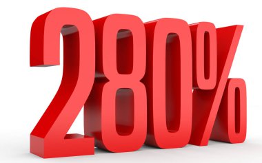 Yüzde iki yüz seksen. %280. 3D çizim.