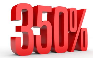 Üç yüz elli yüzde. %350. 3D çizim.