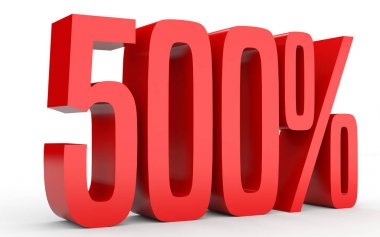 Yüzde beş yüz. %500. 3D çizim.