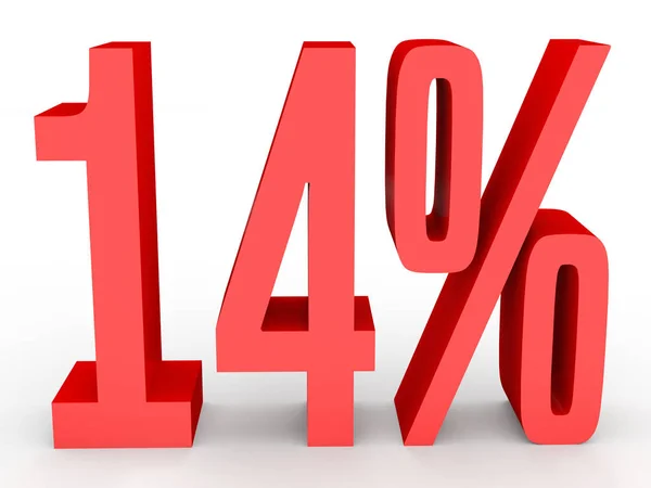 Fourteen percent off. Discount 14 %. — Stockfoto