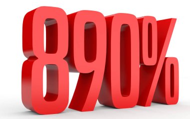Sekiz yüz doksan yüzde. %890. 3D çizim.