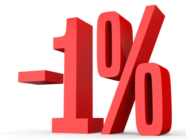 Minus one percent. Discount 1 %. — Stock Photo, Image