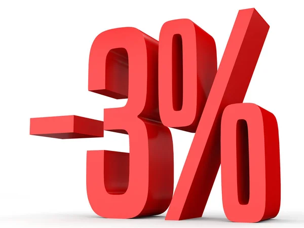 Minus three percent. Discount 3 %. — 스톡 사진