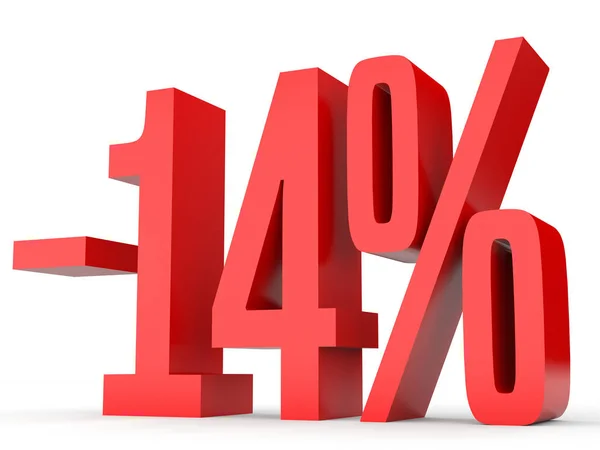 Minus fourteen percent. Discount 14 %. — Stock Photo, Image