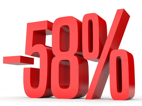 Minus fifty eight percent. Discount 58 %. — Stockfoto