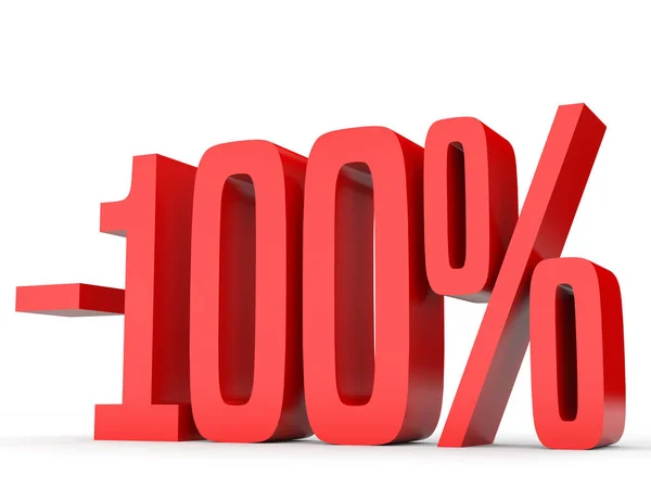 Minus one hundred percent. Discount 100 %. — 图库照片