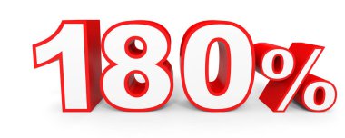 Yüz seksen yüzde. %180. 3D çizim.