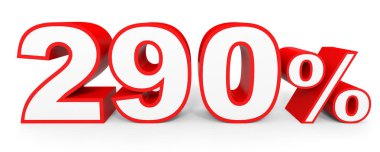 İki yüz doksan yüzde. %290. 3D çizim.