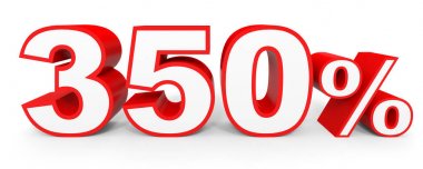 Üç yüz elli yüzde. %350. 3D çizim.