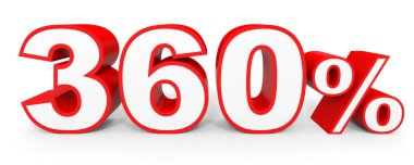 Üç yüz altmış yüzde. %360. 3D çizim.