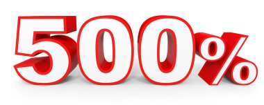 Yüzde beş yüz. %500. 3D çizim.