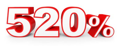 Beş yüz yirmi yüzde. %520. 3D çizim.