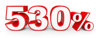 Beş yüz otuz yüzde. %530. 3D çizim.