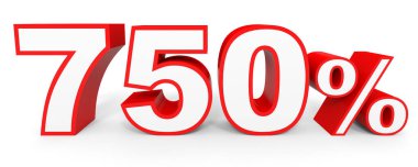 Yedi yüz elli yüzde. %750. 3D çizim.