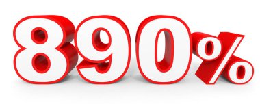 Sekiz yüz doksan yüzde. %890. 3D çizim.