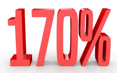 Yüz yetmis yüzde. %170. 3D çizim.