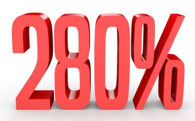 Yüzde iki yüz seksen. %280. 3D çizim.