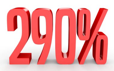 İki yüz doksan yüzde. %290. 3D çizim.