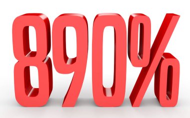 Sekiz yüz doksan yüzde. %890. 3D çizim.