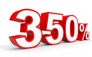 Üç yüz elli yüzde. %350. 3D çizim.