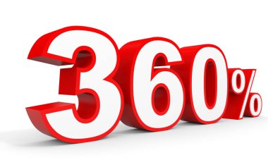 Üç yüz altmış yüzde. %360. 3D çizim.