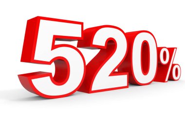 Beş yüz yirmi yüzde. %520. 3D çizim.
