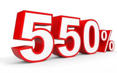 Beş yüz elli yüzde. %550. 3D çizim.