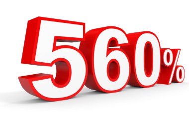 Beş yüz altmış yüzde. %560. 3D çizim.