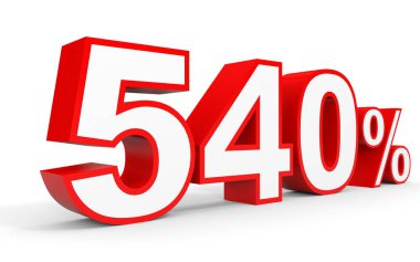 Beş yüz kırk yüzde. %540. 3D çizim.