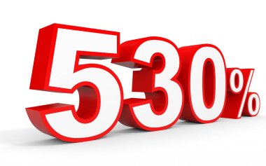 Beş yüz otuz yüzde. %530. 3D çizim.