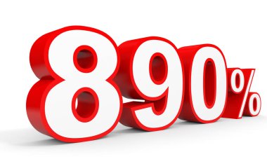 Sekiz yüz doksan yüzde. %890. 3D çizim.