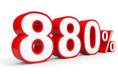 Sekiz yüz seksen yüzde. %880. 3D çizim.